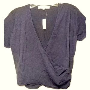 XS Cropped Wrap Sweater